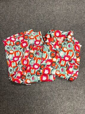 Cabernet womens sleeveless capri pajama set colorful comfy size XL